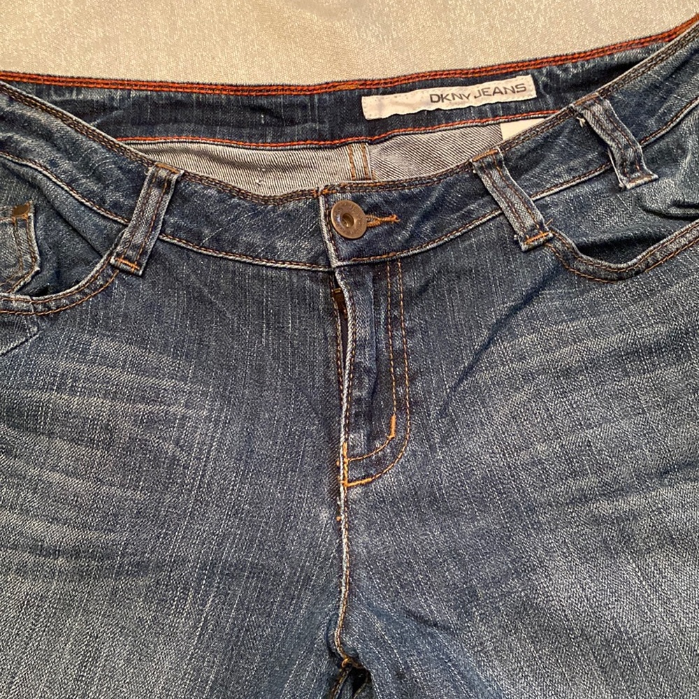 DKNY Jeans size 14 Straight Leg Back Button Flap Pockets